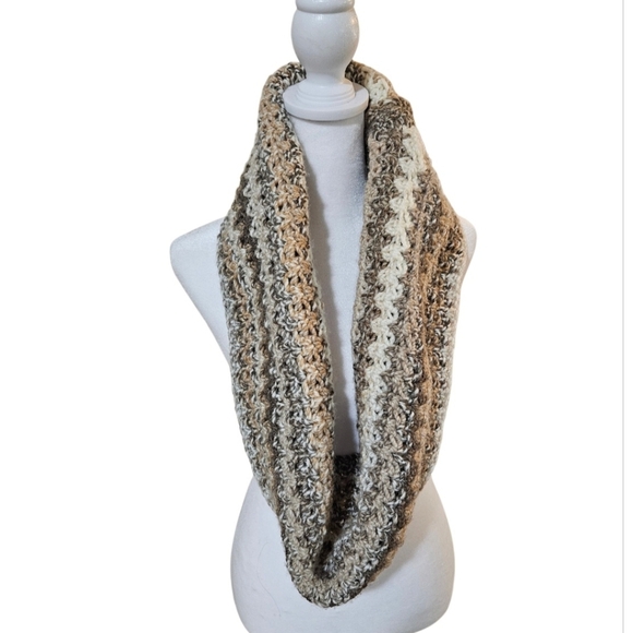 Handmade Crochet Bulky Scarf Multicolor 10 ways Puzzle Yarn Crossword Acrylic - Picture 6 of 17